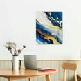 thumbnail image 3 of Nawypu Navy Blue and Gold Abstract Wall Art Blue White and Gold Painting Set of Modern Abstract Artwork Blue and Gold Foil Wall Art Navy Blue and White Abstract Painting for Bedroom, 3 of 5