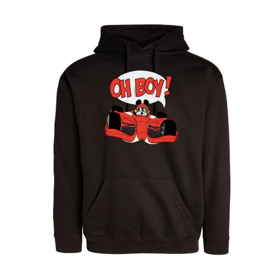 Disney Mickey Mouse Racing Team "Oh Boy!" Race Car Driver - Pullover Hoodie for Adults - Customized-Black