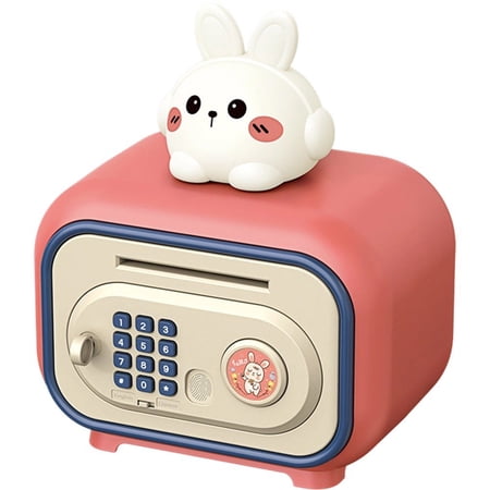 Cartoon Rabbit Electronic Piggy Bank with Password Lock, Digital Money Coin Bank Safe Box for Cash Savings