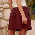 thumbnail image 5 of Loopsun Womens Summer Skirts, Women's Summer Fashion Fold Pocket Drawstring Solid Color Skirt Wine XXL, 5 of 5