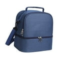 thumbnail image 1 of Bolsa de almuerzo aislada Macarena gran capacidad bolsa de mano con asa refrigerador de doble capa para adultos Azul profundo, 1 of 8