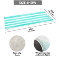 thumbnail image 3 of Aqua Stripes 39x20" Bath Mat Carpet, Absorbent and Non-Slip for Kitchen or Bathroom, Quick-Drying, 3 of 8