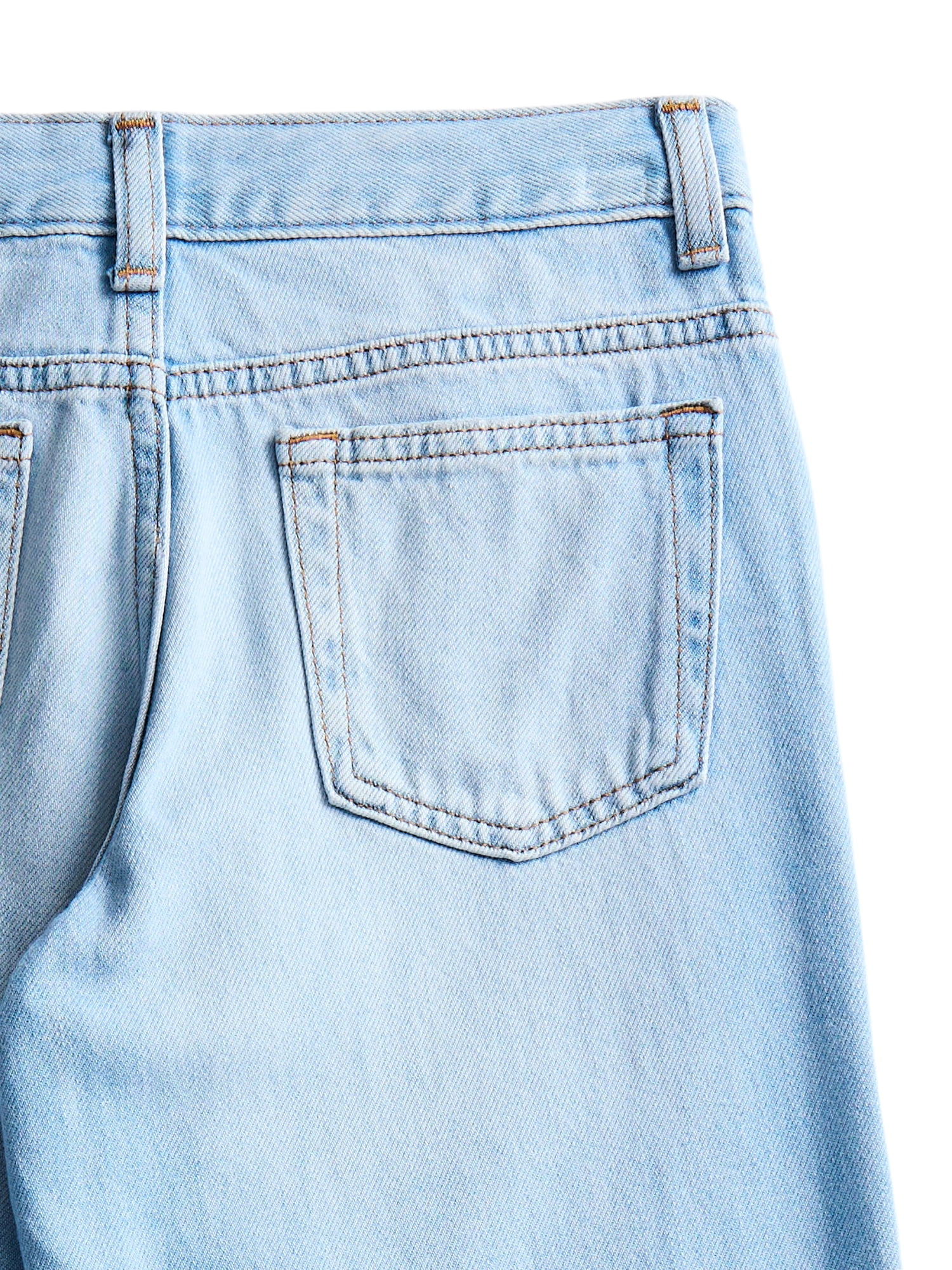 Weekend Academy Girls Cotton Wide Leg Destructive Denim Jeans, Sizes 5-18