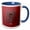 Blue/White, variant on 3drose, Horse on Coin with Tassel in Coral and Green, 11oz Two-tone Red Mug