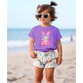 thumbnail image 3 of Colorful Painted Easter Bunny & Bow Shirt for Girls Spring Coquette Tee for Kids Purple Shirt 12 Months, 3 of 5