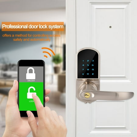 Qiilu Bluetooth App Remote Control Digital Password Smart Door