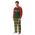 thumbnail image 2 of Onlypjs Family Christmas Pajamas Matching Sets, Merry Christmas Raglan Tops with Plaid Pants, Holiday Lounge Sets for Couples, Women and Men, 2 of 5