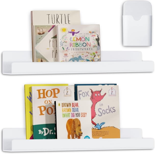Estante magnética para libros CONIJIWA, 2 piezas, con portalápices acrílico