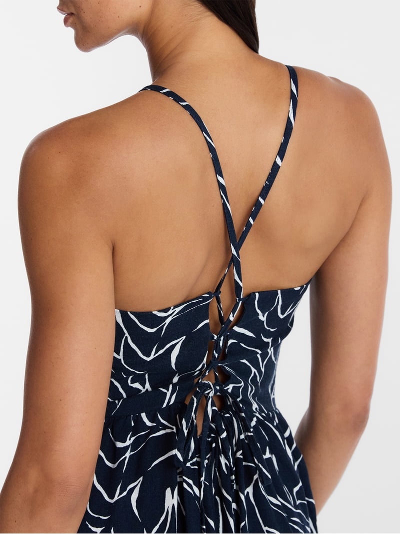 allora halter maxi dress Pink Hellenic Maze Backless V-Neck Halter Mini Alora Dress – SABO