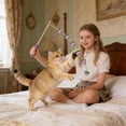 thumbnail image 4 of EGNMCR Real Wood Cats Wand Toy Long Handle Teaser With Boll Interactive Cats Exercise Toy For Indoor Cats Lasting Scratch Counteractive Cats Fishing Pole Polyester cat toy, 4 of 6