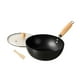 thumbnail image 2 of Wok de hierro antiadherente, utensilios de cocina sin revestimiento para el hogar, aparatos domésticos con madera 28 cm, 2 of 9