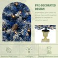 thumbnail image 2 of Enyopro Artificial Christmas Tree & Decoration Set, 4-Piece Pre-Lit Xmas Collection with 2 Entrance Trees, Garland and Wreath, 325 LED Lights & 840 Tips, Holiday Indoor Outdoor Décor, Blue, 2 of 7