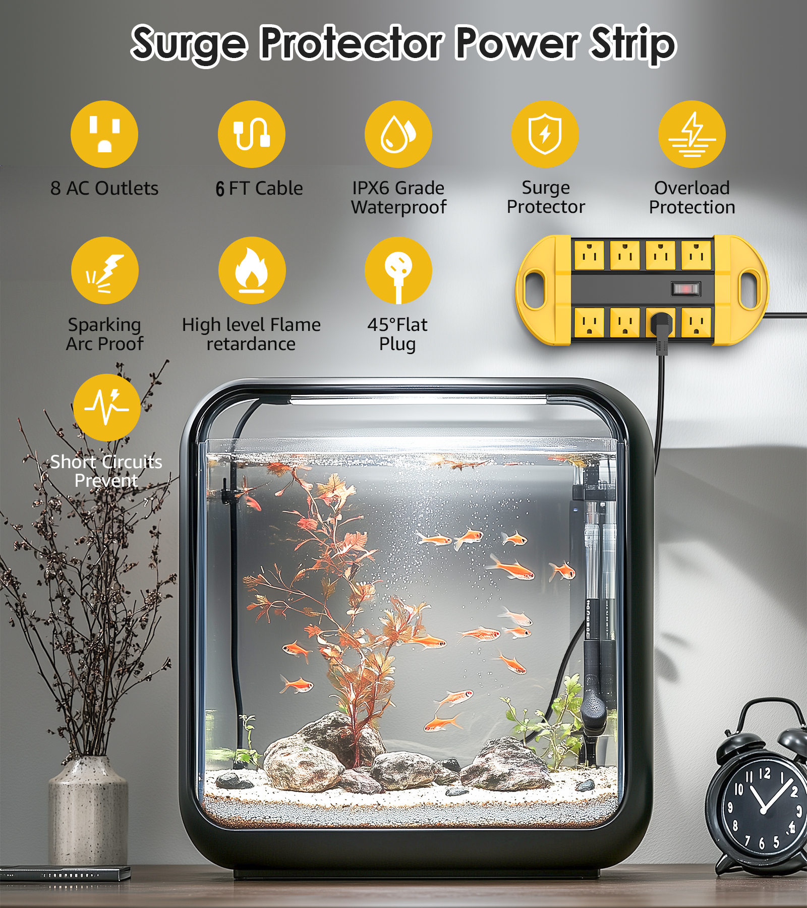 VILONG Outdoor Waterproof Power Strip, 8-Outlet with 6-Foot Cord photo 4