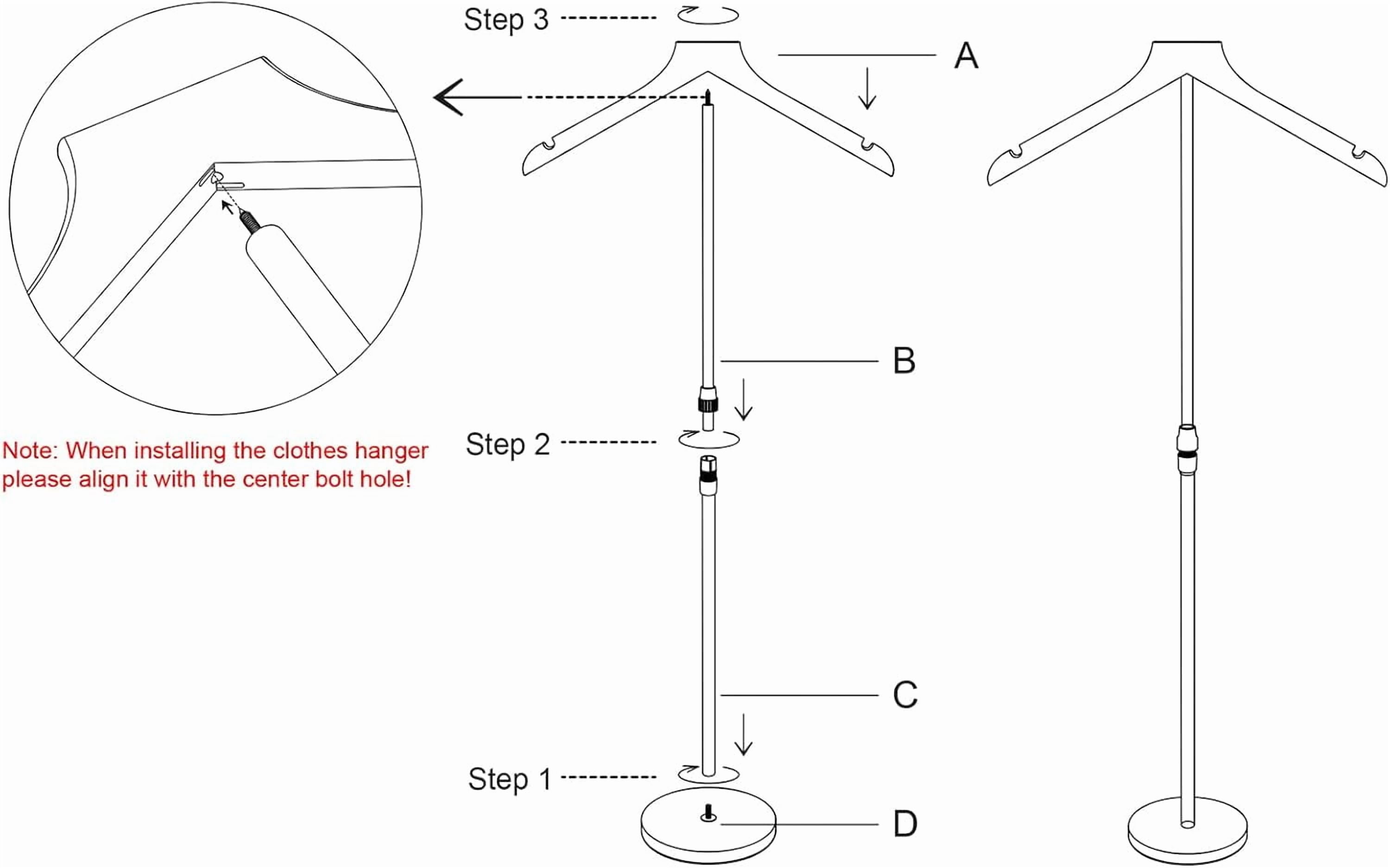 Shirt Display Stand, 18-34 Inch Height Adjustable Mannequin Torso for Vendors Shop, More Stable Dress Form Portable Clothes Garment Rack, T Shirt Display Holder Jacket Coat Stand Hanger