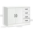 thumbnail image 3 of HOMCOM Buffet Moderne Armoire de Rangement, Placard d'Accent Autoportant Blanc, 3 of 10