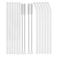 thumbnail image 1 of 12 reusable krus-safe straws set, 6 straight and 6 bent with cleaning brush, 1 of 5
