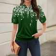thumbnail image 2 of NAMTYQX Women's T-Shirts Womens Polo Shirts Lounges Soft Hip Lapel V Neck Short Sleeve Green Size XL, 2 of 5