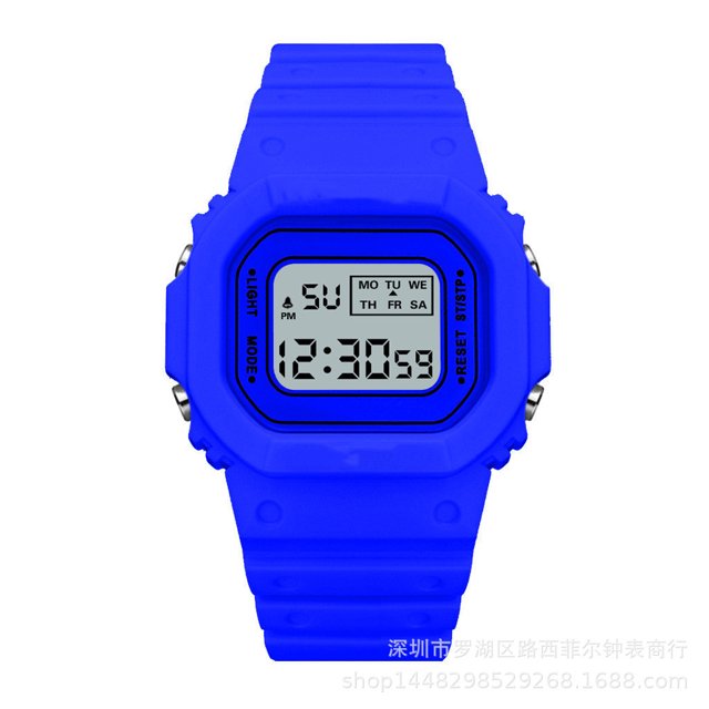 Reloj cuadrado pequeño verde Matcha para estudiantes y adolescentes, para deportes al aire libre, resistente al agua, reloj electrónico LED multifunción