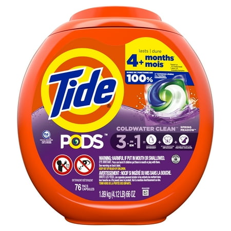 Tide Spring Meadow Pods HE Compatible Laundry Detergent Soap Pacs - 63oz/76ct