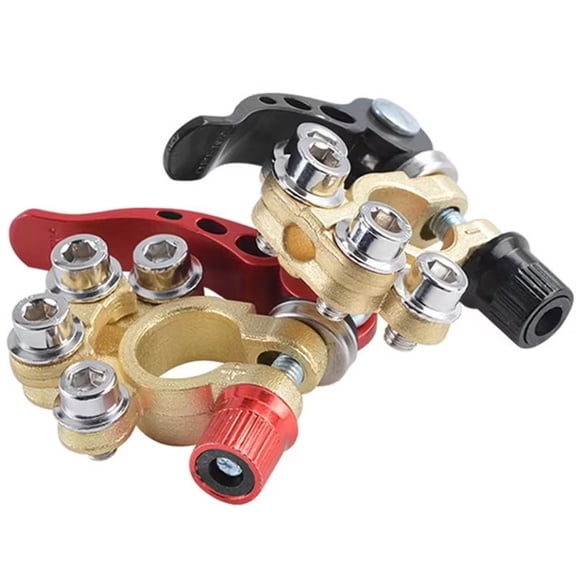 2 Pieces(1 Pair) 12V 24V Car Battery Terminals Quick Disconnect Car Wiring Harness Connector Wire Cable Cut-Off Connector Car Accessories