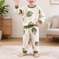 thumbnail image 2 of WUANDIXFA Fall Clothes for Baby Girl Baby Girls Flannel Fleece Warm Winter Pajama Loungewear Set,Green,5-6 Years, 2 of 8