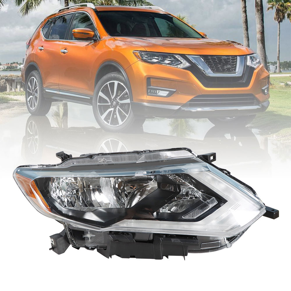 Halogen Headlight Assembly For 2017-2019 Nissan Rogue - Driver Side Left With LED DRL