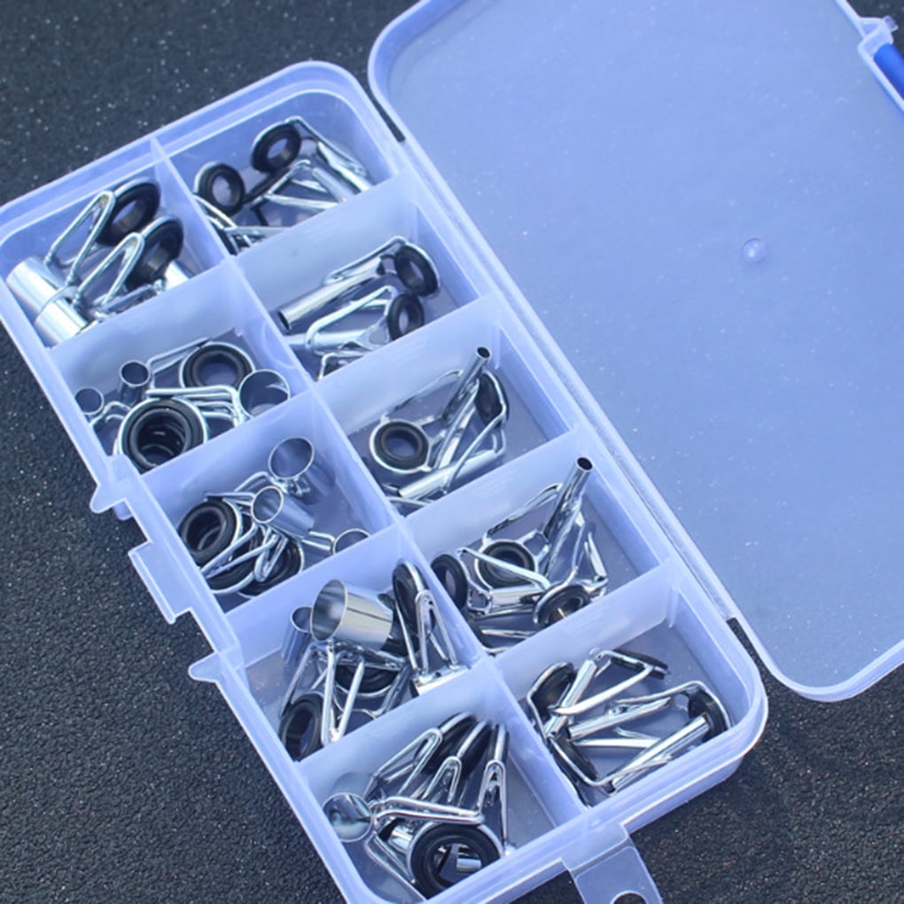 36pcs Fishing Rod Tip Repair Kit Stainless Steel Ceramic Ring Guide