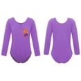 thumbnail image 6 of Jowowha Kids Girls Ballet Dance Leotard Long Sleeve Fleece-Lined Bodysuit Costume Gymnastic Yoga Purple 140, 6 of 7