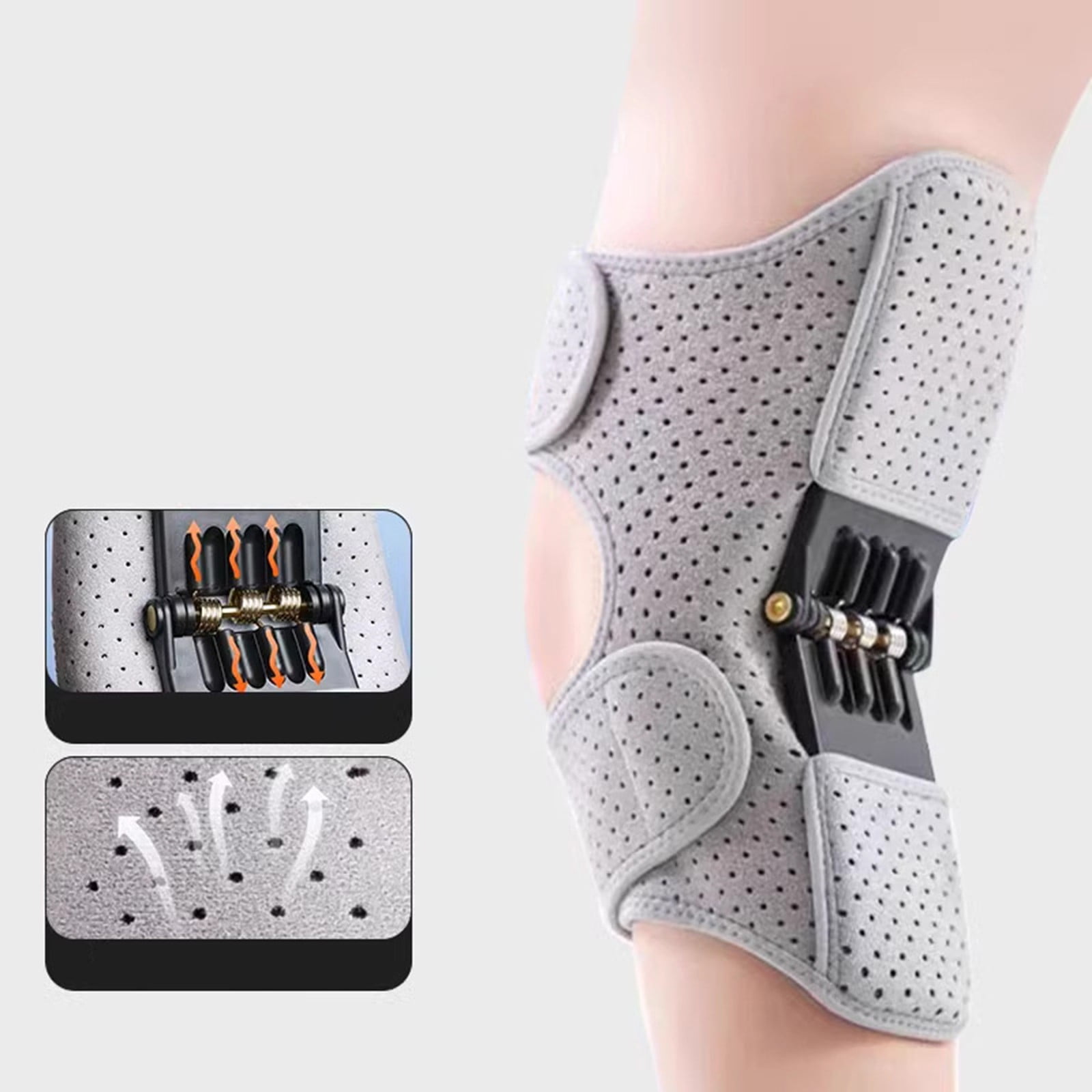YWIYIUD Knee Assistive Device, Knee Protection Booster, KneeBooster Brace Joint Support Spring Stabilizer, Adjustable Spring KneeBrace for Reduces Pressure on the Joint 6PACK