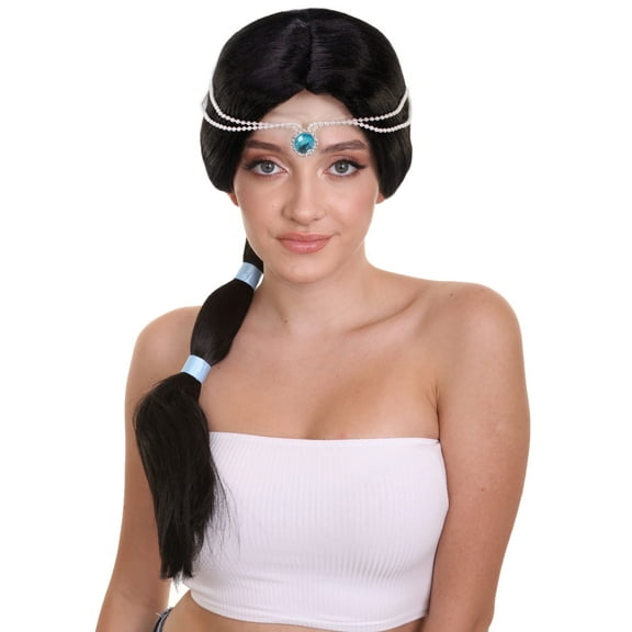 HPO Adult Women's Princess Braided Wig | Black TV/Movie Wigs | Premium Breathable Capless Cap