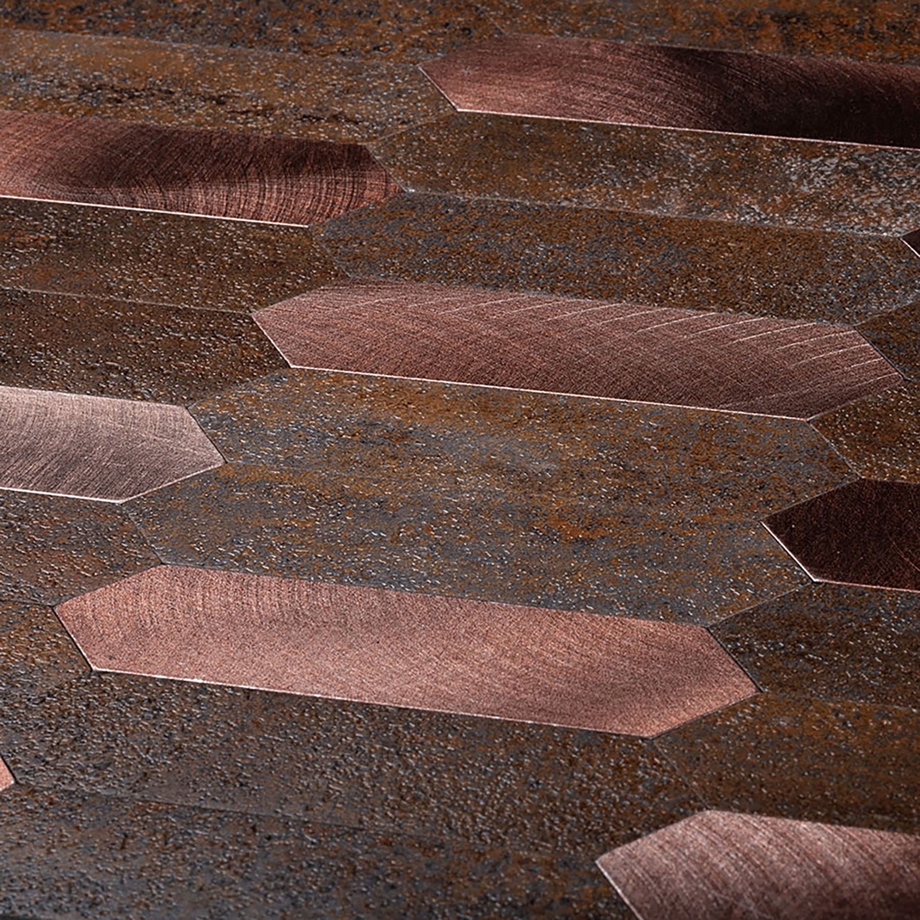 10 pack Copper Picket 12 in. x 12 in. Honed Metal Peel and Stick Backsplash Tile for Kitchen and Bathroom (10 sq. ft./Case)