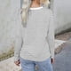 thumbnail image 4 of Women’s Stripes Print Tops Long Sleeve Round Neck Loose Fit Basic T Shirts Spring Fall Casual Pullover Clothes, 4 of 5