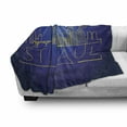 thumbnail image 3 of Minnesota Soft Flannel Fleece Blanket, Doodle Art St Paul City Skyline in a Starry Night Modern Style Typography, Cozy Plush for Indoor and Outdoor Use, 50" x 70", Indigo and Yellow, by Ambesonne, 3 of 6