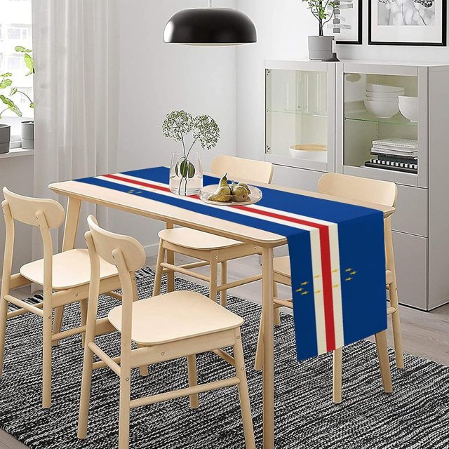 Cape Verde Flag Table Runner,Table Decor for Indoor Outdoor Dining Table Decorations