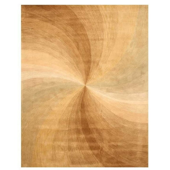Hand-tufted Wool Gold Contemporary Abstract Swirl Rug