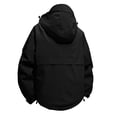 thumbnail image 4 of Wutalume Unisex Solid Color Outdoor Workwear Casual Loose Zipper Pocket Warm Long-Sleeved Jacket, Water-Resistant and Windproof, Ideal for Hiking, Work,Black L, 4 of 4