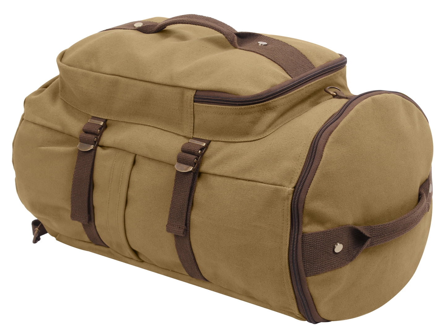 34" Heavy Duty Olive Canvas Tactical Duffle Tote Backpack Bag for Survival Kits 