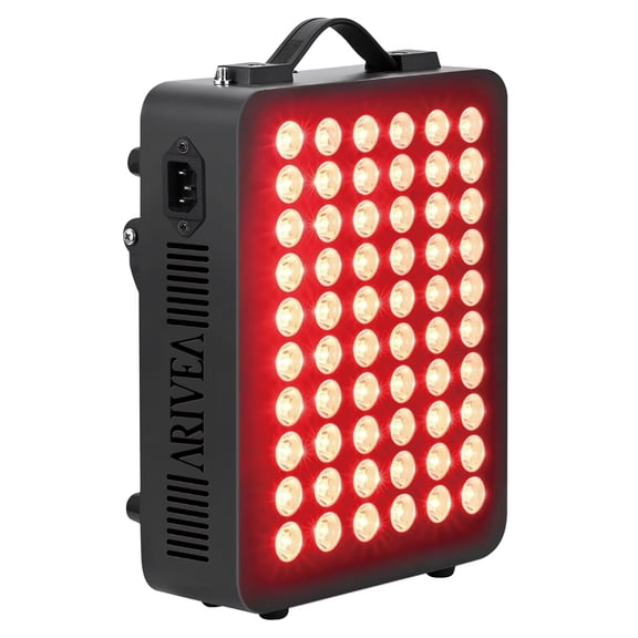 Arivea Red Light Panel with Near-Infrared Light, High-Power LED Light Device for Full Body Wellness, Skin Care & Daily Self-Care, Black