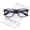 thumbnail image 1 of zeroUV Unisex Retro Wide Temple Clear Lens Horn Rimmed Eyeglasses 54mm (Navy-Blue / Clear) - 54mm, 1 of 5