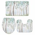 thumbnail image 2 of Green Forest Bathroom Rugs Set Watercolor Vintage Branches Leaf Botanical Country Non Slip Absorbent Soft Bath Mats 3 Piece Set with Bathroom Rug, U-Shaped Floor Mat, Toilet Seat Cover Small Size, 2 of 9
