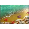 thumbnail image 4 of SKYSONIC 36x24in Blue Beach Sea Area Rug, Summer Seashell Starfish Non-Slip Floor Carpet for Indoor Living Dining Room Bedroom, 4 of 7