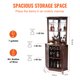 thumbnail image 3 of VEVOR Mueble de bar industrial de esquina, mesa de vino para licor y copas, aparador de buffet con soporte de cristal, armario de barra de cafe independiente de madera de granja, nogal negro, 3 of 9