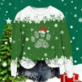 thumbnail image 4 of asdoklhq Christmas Shirts for Women Christmas Fashion Casual Printed Round Neck Loose Long Sleeve Capless Sweatshirt Top Green S, 4 of 5