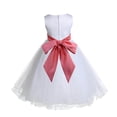 thumbnail image 3 of Ekidsbridal White Coral Tulle Rattail Edge Flower Girl Dress Princess Beauty Pageant Junior Bridesmaid Wedding Communion Baptism 829S 2, 3 of 3