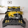 thumbnail image 2 of Erosebridal Football Comforter Set Twin Size Rugby Bedding Set Ball Games Sport Arena Black Yellow Comforter Sports Theme Quilt Set, 2 of 7