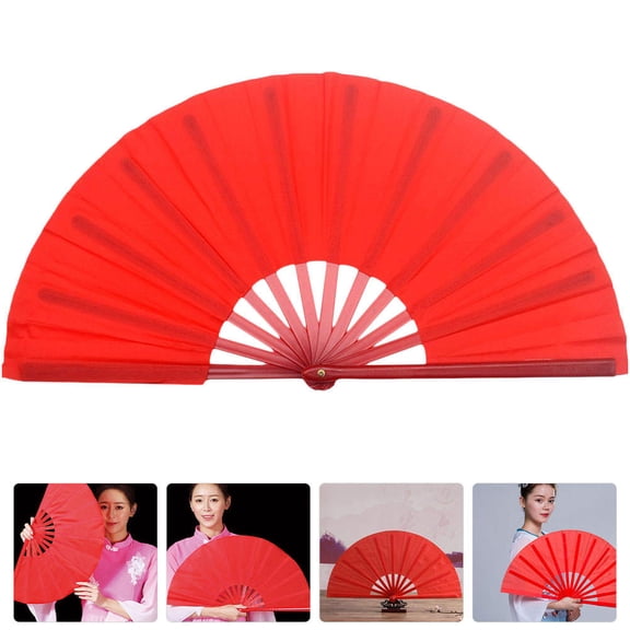 Tineasur Red Decorative Foldable Hand Fan for Holiday Performance and Party