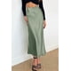 thumbnail image 5 of Falda Midi de Satén PRETTYGARDEN Verde Claro Talle XL de Cintura Alta, 5 of 7