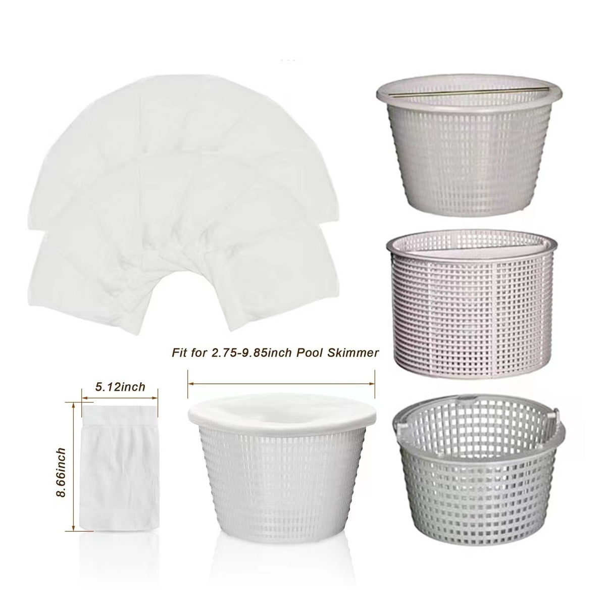 Pool Skimmer Socks Filters Baskets, Skimmers Cleans Debris and Leaves