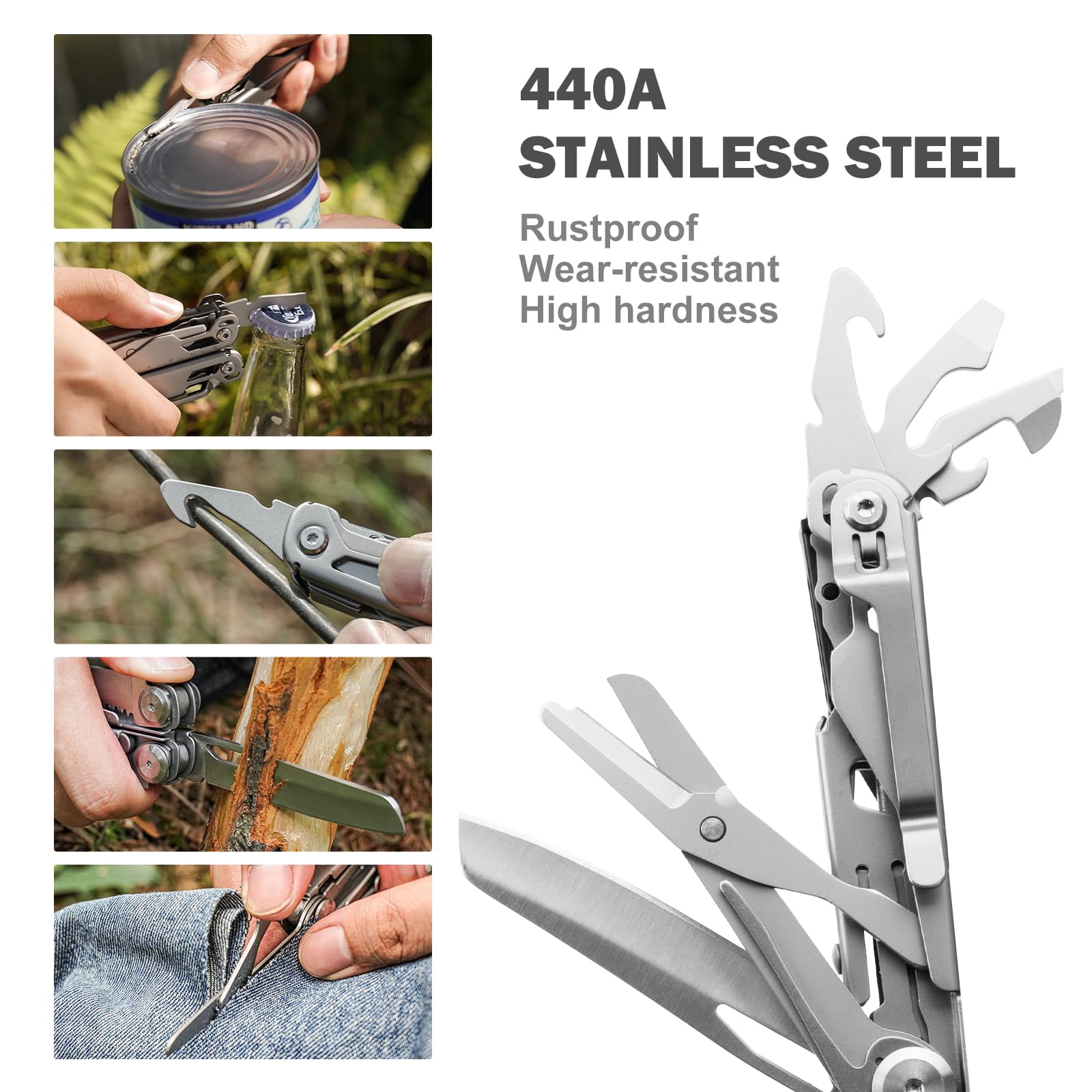 Multitool Stainless Steel Multi-tool Pliers 22-in-1 With Safety Locking  Pocket Bottle Opener Edc Equipment Clip For Camping And Hiking.