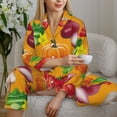 thumbnail image 6 of Pajama Sets for Women 2 Pcs, cucumber onion Potato Button Down Long Sleeve Sleepwear Lounge PJ Sets, 6 of 6